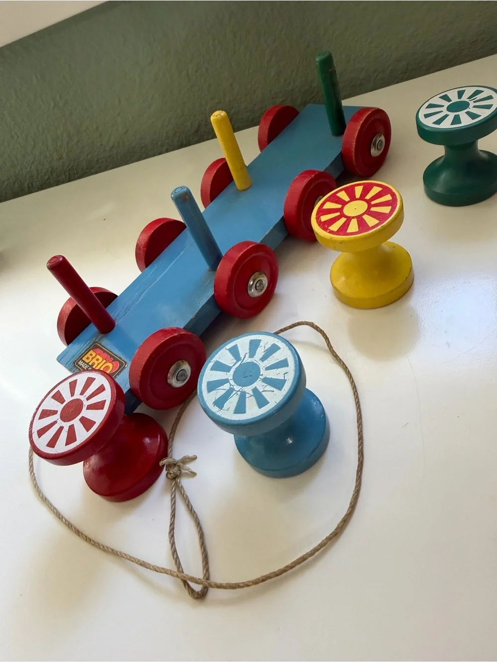 BRIO Spool Wagon, Vintage Pull Toy
